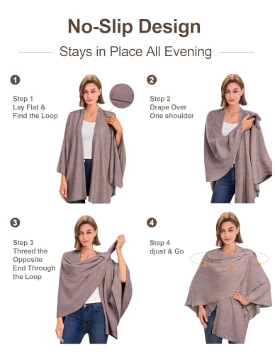Image of PULI Womens Cross Front Poncho Shawl Wrap Elegant Wedding Formal Gift