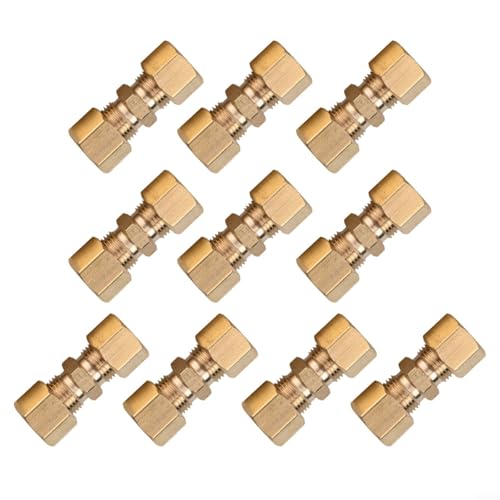 Lot de 10 raccords de compression de ligne de frein adaptés pour les tubes OD dans les systèmes hydrauliques, carburants ou de freinage (5/16)