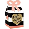 Big Dot of Happiness Best Mom Ever - Square Favor Gift Boxes - Mothers Day Party Bow Boxes - Set of 12