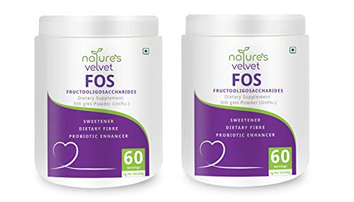 Image of Nature's Velvet FOS Fructooligosaccharides, Sugar Substitute and Probiotic Enhancer Powder -300g Pack of 2