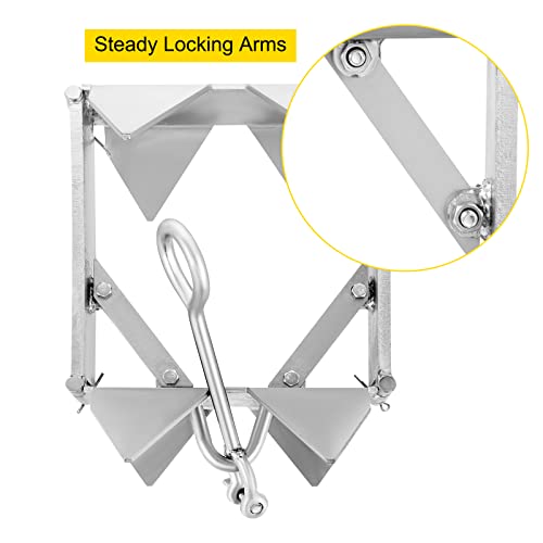 Vevor Box Anchor For Boats, 19 Lb Fold And Hold Anchor, Galvanized Steel Cube Anchor, Heavy Duty Box Anchor For 18'-30' Boat, Box Anchor For Pontoon Boats With Folding Design For Offshore Anchoring #TOP4