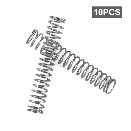 GUNGY Druckfeder Edelstahl Feder Druckfedern 70mm Drahtdurchmesser 1,1mm Innendurchmesser 10mm Länge 70mm Maximale Federkraft 1,57kg 10 Stück