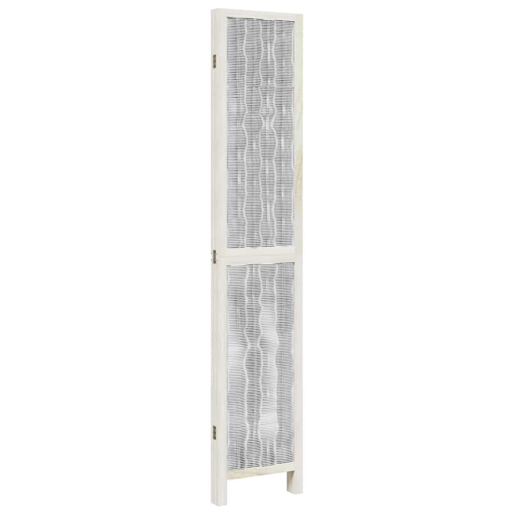 4 pezzi divisori bianchi in legno massiccio Paulownia, paravento flessibile, 140 x 200 cm, divisorio pieghevole per soggiorno, camera da letto, ufficio