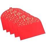 FONDOTIN 5 Stück Rote Glücksgeldumschläge mit Goldfolie 89X18cm Dekorative Weihnachts und Neujahrsumschläge für Festliche Geldgeschenke