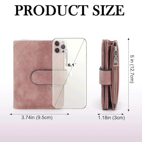 Rfid Blocking Wallet Compatible with Women Vegan Leather Tri-fold With Zipper Coin Pocket Anti-theft Clasp Waterproof Slim Design Purse(Leopard print)3