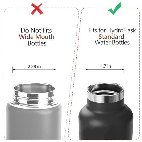 Image of EIPOSAU Auto Flip Lid for Hydro Flask Standard Mouth Bottle, Spout lid for HydroFlask Narrow Mouth Bottle, Replacement Lid with Button Lock
