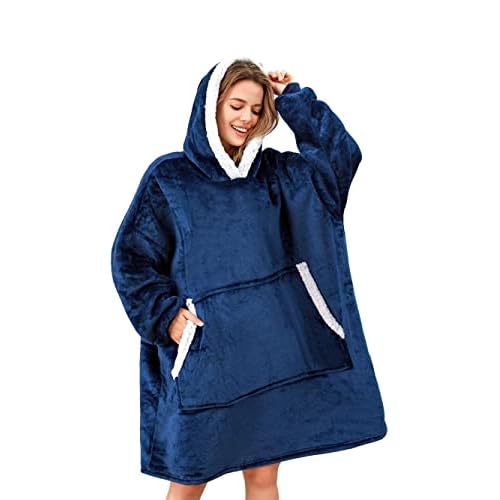 Gentlewarm Hoodie Decke, superweiche, warme, tragbare Decke, bequemer Riesentaschen-Hoodie, übergroßer, weicher Plüsch-Decken-Hoodie für alle – Kinder, Männer, Frauen
