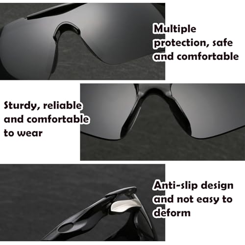 BDSHUNBF 2 Pcs Cycling Glasses, Sports Sunglasses, Cycling Sunglasses for Men Women, Sun Glasses UV400 Protection Ski Goggles Outdoor Bicycle Motorbike Driving Fishing Running Fishing Goggles - Image 2