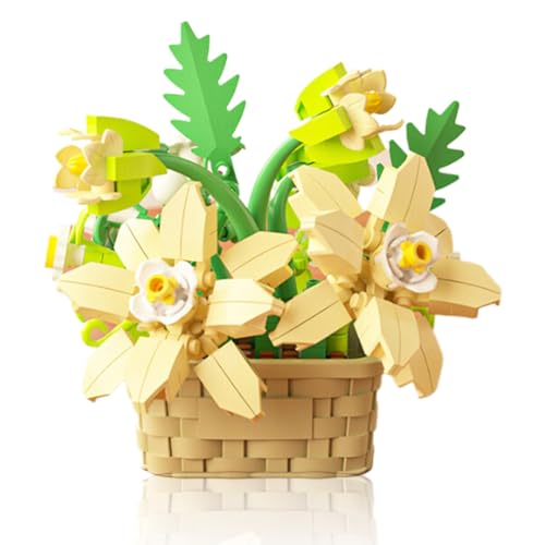 Vilbocr Mini Flowers Building Block Set,Flower Blocks Toys,Plants and Succulent Toys,Building Block Flowerpot，Botanical Collection Birthday Gift for Girls Boys Adults Kids Ages 6+ (Daisy 181Pcs)