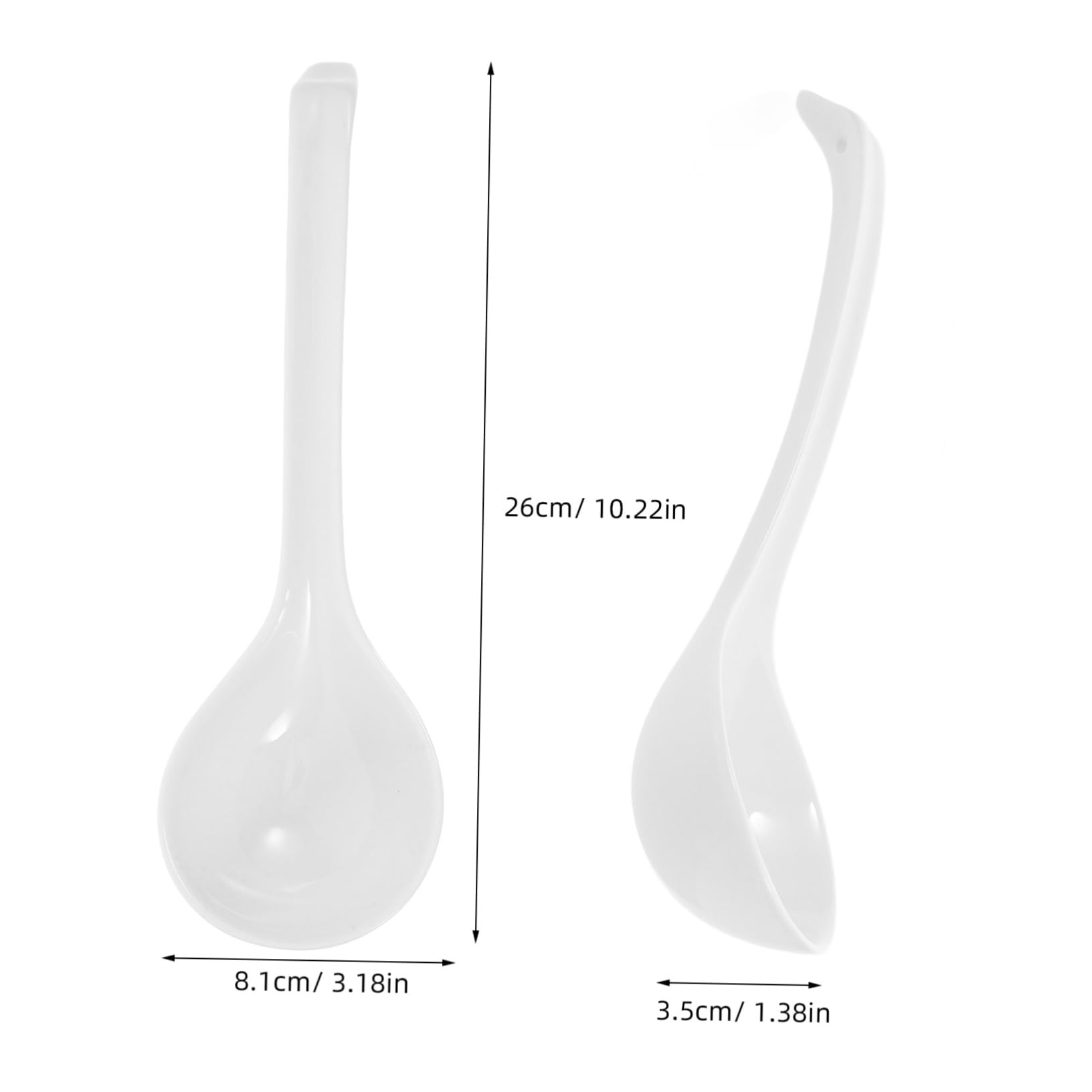 Veemoon Porcelain Soup Ladle Dishwasher Safe Spoon for Noodles Rice Chili Stew and Gravy Comfortable Grip for Family Dinners and Gatherings