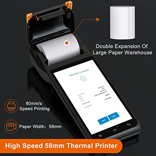 Symcode Thermal Pos Receipt Printer With Android 8.1 Os 5.5" Touch Screen Terminal Handheld Pda Printer, Support Wi-Fi Bluetooth, Support Loyverse, Kyte, Ireap, Built-In Google Play #TOP3