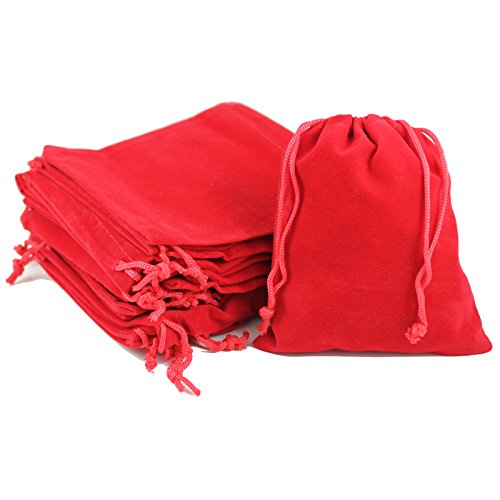 Kleenes Traumhandel 50 bolsas para joyas - aprox. 9 x 12 cm de tela - bolsa de terciopelo (rojo) Cover