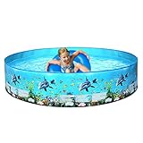Faltbarer Pool – Verdicktes PVC, Große Größe | Kinderbecken, Nicht Aufblasbare Familienbadewanne Im Freien, Kinderzentrum | Eltern-Kind-Wasserspiel-Hundeteich Für Welpen, Mittelgroße Hunde, Katzen, Ha