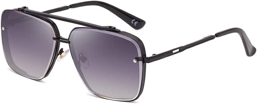 Dollger Oversized Square Aviator Sunglasses for Men Fashion Metal Frame Vintage Gradient Shades Sunglasses UV400 Protection