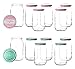 Produktbild BigDean 12er Set Einmachgläser mit Deckel in rosa und Pastell-grün in Made with Love Stil - 948ml groß - Sturzgläser Marmeladenglas