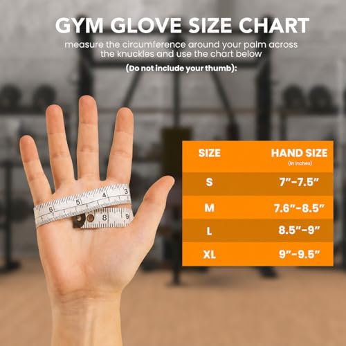 Image of permo Gym Gloves with Wrist Support, Pro Padded Palm Weight Lifting Gloves, Cycling, Anti-Slip Gym Gloves for Exercise, Powerlifting, Cross Training, Workout, Best for Men & Women, Black