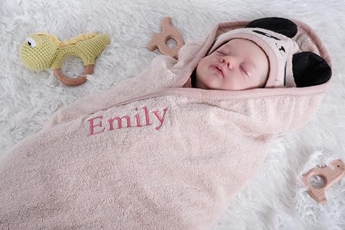 Cape de bain bébé brodée en coton premium absorbant - 3