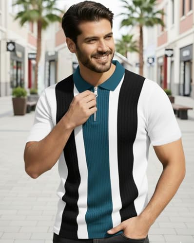 Image of AUSK Men Printed Polo Neck Cotton Blend T-Shirt (Regular Fit, Half Sleeve) || Tshirts for Mens