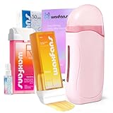 Waxfans Roll On Wax Kit - Easy & Portable At-Home for beginner with 2 Wax Rollers (Rose & Honey),Enough for Multiple Full-Body Uses.