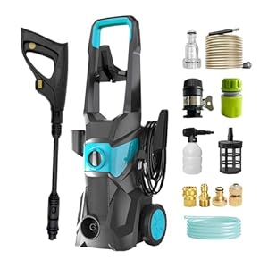 Pressure Washers, 1600W 150Bar 480L/H Jet Washers High Pressure Power Washers with Foam Cannon, 20M High-Pressure Hose,Jet Washer for Fences, Cars, Patios and Driveway