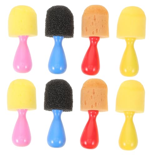 KONTONTY 8Pcs Mini Sponge Paint Brushes Safe DIY Graffiti Drawing Tools for Washable Painting Sponges for Creativity for Preschool Kindergarten