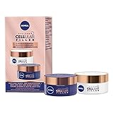 Nivea Hyaluron Cellular Filler Antigravità & Ricompattante Crema Viso Giorno e Crema Notte Antietà con Acido Ialuronico & Booster di Collagene, Kit Routine Viso