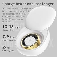 findtime Smart Ring Android IOS Smartringe für Herren Damen Schlaftracker Pulsmesser Schrittzähler Fitness Ring Tracker Smartring Fitnessring Fitnesstracker Herzfrequenz Sport Schwarz Gold Silber – Ansicht 7