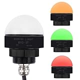 12V Industrial Warning Light, DC/AC 3 Colors 1 Layer LED Signal Tower Indicator, IP65 Waterproof, Continuous Visual Alert for Machinery Safety