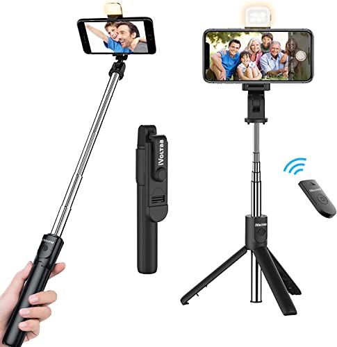 iVoltaa Selfie Stick Tripod with Detachable Wireless Remote, Extendable Selfie Stick with in-Built Tripod & LED Fill Light for Smartphones (with LED Flash Light, Black) iVoltaa Selfie Stick Tripod with Detachable Wireless Remote, Extendable Selfie Stick with in-Built Tripod & LED Fill Light for Smartphones (with LED Flash Light, Black)