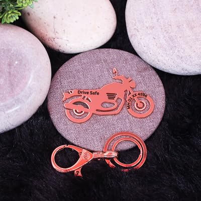 Ampkrafts®️Stainless Steel Customized Car Keychain for Personalized Hunter 350 Custom Number Plate Message Stainless Steel Keychain