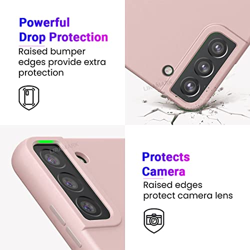 Image of LIRAMARK Liquid Silicone Soft Back Cover Case for Samsung Galaxy S22 Plus (Pink)