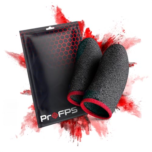 ProFPS Fingerhüllen für mobiles Gaming, Rutschfester Griff mit silberfarbener Faser, präzise Touch-Steuerung für iOS, Android und Tablets
