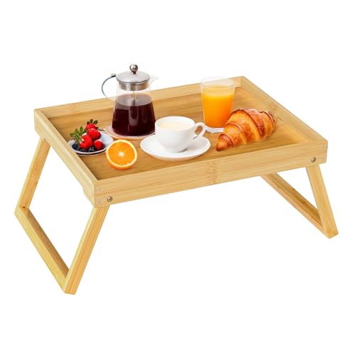 RRX Bed Tray Table with Folding Legs, Breakfast in Bed Tray (1, Beige) by RRX - Used condition - US$13.49