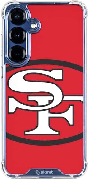 Skinit Clear Phone Case Compatible with Galaxy S25 Plus - Officially Licensed NFL San Franciso 49ers Black & White Design