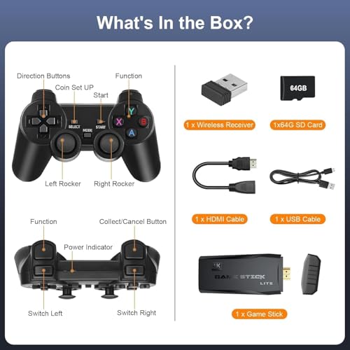 DOMENICO 2.4G Wireless Controller Gamepad Set - Plug and Play Console for 3D Games, +20000 Preloaded Games 3 41Wb73af13L