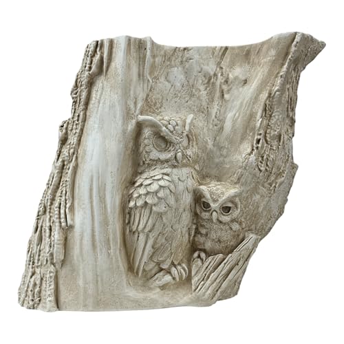 Owl with Baby Wall Décor – Symbol of Wisdom Plaster Relief Sculpture | Greek Mythology Home & Office Decoration | Handmade in Greece