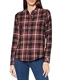 Legere Passform MUSTANG Damen Emma Lurex Check Bluse, dunkelrot, 38