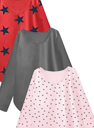 Image of A.T.U.N. (ALL THINGS UBER NICE) Womens Printed Cotton Long Sleeve Regular T-Shirt (Pack of 3)