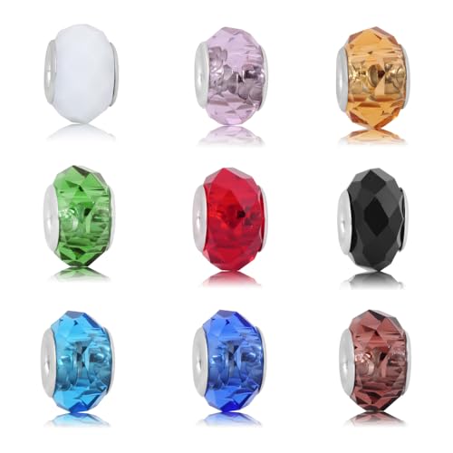 Sparkling Birthstones Spacer Charm Compatible with Pandora Charms Bracelets Gift Women Friendship Birthday Cubic Zirconia2