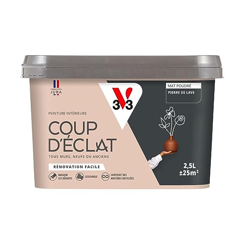 V33 Peinture murale intérieure Coup d'Éclat® Pierre de lave Mat Poudré 2,5L