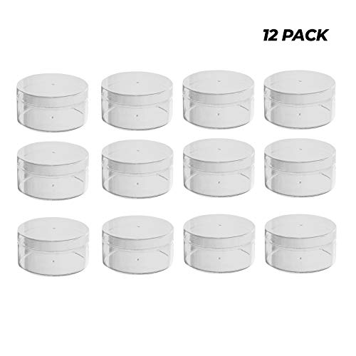 Hammont Clear Acrylic Boxes Round - 12 Pack - 4”X2” - Small Circle Lucite Containers For Candies, Gifts, Weddings, Party Favors, Treats & Accessories, Plastic Storage Boxes #TOP4