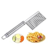 [Material: Acero inoxidable ViViKaya Cortador de Patatas y Verduras, Acero Inoxidable Cortador Ondulado para Verduras Cuchillo