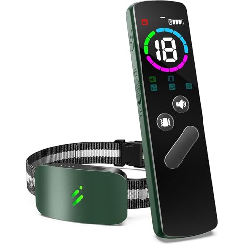 PFIXV Dog Anti-bark Collar with 10 Levels Beep, 2680FT 4 Modes Electric Dog Training Collar with Remote, Waterproof E Collar Dog Anti-Barker for Large Medium Dogs (8-120Lbs) Green