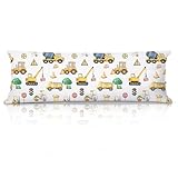 XUNLURY Construction 20x54 Body Pillow Cover, Construction Room Decor for Boys Room, Car Room Decor, Tractor Truck Traffic Control Decorative Long Pillow Cases for Bed Couch