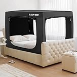 YAVIL Bed Canopy for Kids and Adults - Portable Full Bed Tent With 93% Blackout for Indoor Sleeping