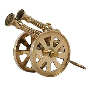 Wonderlist Handicrafts Home Decor Items Decorative Items for Living Room, Bedroom, Office Real Antique Brass Miniature Vintage Showpiece (Cannon), 5 in