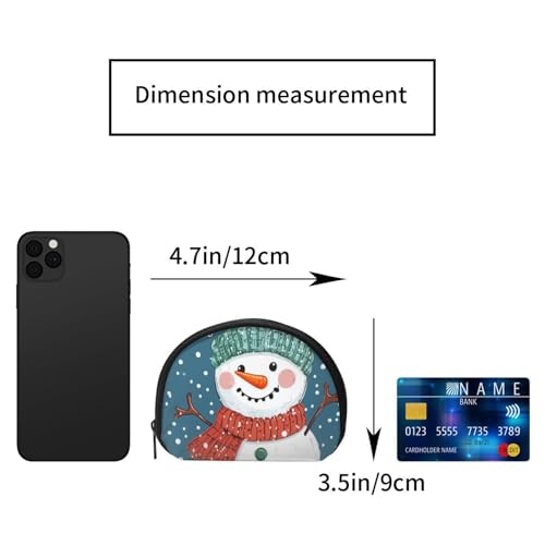 Portable Coin Purse Christmas-Snowflakes-Snowman Mini Zippered Money Pouch Card Holder2