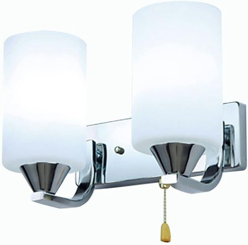 2 Heads Glass Bedroom Wall Lamp with Switch Simple Design Corridor Wall Sconce Blacony Porch Hallway Wall Lighting Fixtures
