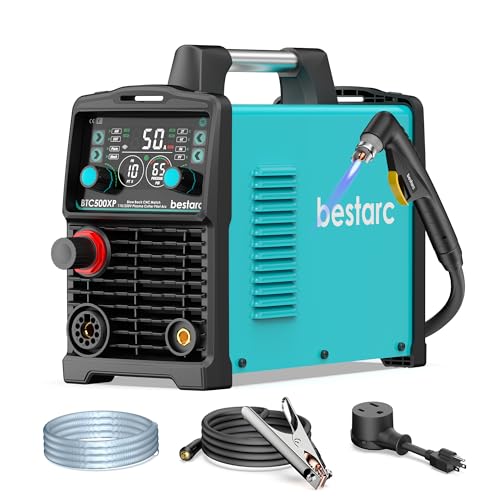 Bestarc Plasma Cutter, [Blow Back Pilot Arc][Large LED][Air Sensor] 50A Non-HF CNC Plasma Cutter Machine 110V/220V Dual Voltage, 5/8" Clean Cut 1" Max Cut, Post Flow, 2T/4T for Beginners DIY