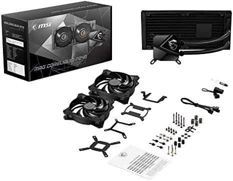 MSI MAG Coreliquid P240 - AIO CPU Liquid Cooler - LGA 1700 Ready - 240mm Radiator - Dual 120mm PWM Fans